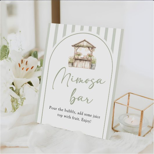 Green Fresh Off The Market Mimosa 台座サイン