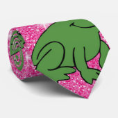 Green Frog Amphibian Animals Pink Glitter ネクタイ (ロール)