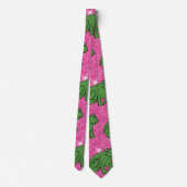 Green Frog Amphibian Animals Pink Glitter ネクタイ (裏面)