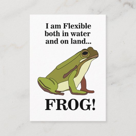 Green Frog Animal Funny 名刺 (正面)