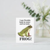 Green Frog Animal Funny 名刺 (スタンド正面)