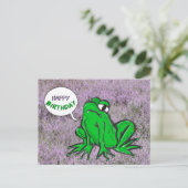 Green Frog Cartoon Cust.ハッピーバースデーはがき ポストカード (スタンド正面)
