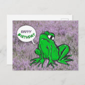 Green Frog Cartoon Cust.ハッピーバースデーはがき ポストカード (正面/裏面)