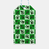 Green Frog Feet Whimsical Animal Tracks ギフトタグ (正面)