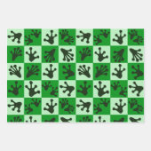 Green Frog Feet Whimsical Animal Tracks ラッピングペーパーシート (正面)