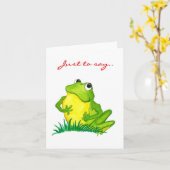 Green Frog 'Just to say' Notecard カード (黄色い花)