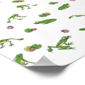 Green Frog Pattern ポスター (角)
