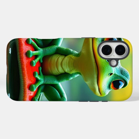 Green Frog Phone Case Case-Mate iPhoneケース (裏面 (横))
