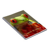 Green Frog Red Eyes写真パーソナライズされた ノートブック (右側)