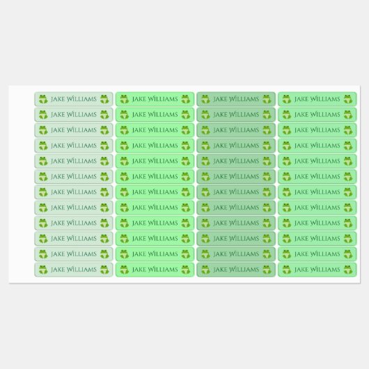 Green Frog School Clothing Kids' Labels ラベル (シート)