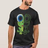 Green frog with big eyes animal motif with toad tシャツ (正面)
