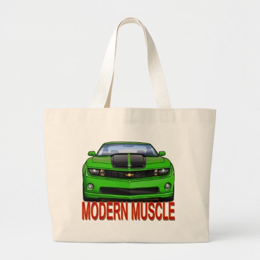 GREEN_FRONT_CAMARO.png ラージトートバッグ (正面)