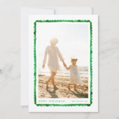 green fun modern festive frame christmas photo シーズンカード (正面)