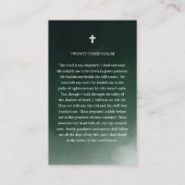 Green Funeral Memorial Prayer Photo Card 名刺 (裏面)