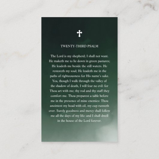 Green Funeral Memorial Prayer Photo Card 名刺 (裏面)