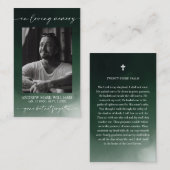Green Funeral Memorial Prayer Photo Card 名刺 (正面/裏面)
