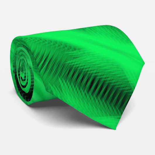 Green Futuristic Abstract Diagonal Pattern Art ネクタイ (ロール)