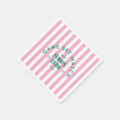 Green Game Set Match Après Tennis Club Pink Stripe スタンダードカクテルナプキン (角)
