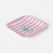 Green Game Set Match Après Tennis Club Pink Stripe ペーパープレート (傾斜あり)