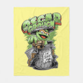 Green Garbage Monster フリースブランケット (正面)