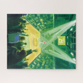 Green Garden Boston Basketball Watercolor ジグソーパズル (横)
