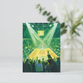 Green Garden Boston Basketball Watercolor ポストカード (スタンド正面)