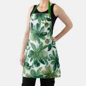Green Garden Floral Botanical Watercolor Painting エプロン (インサイチュ)