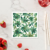 Green Garden Floral Botanical Watercolor Painting スタンダードカクテルナプキン (インサイチュ)