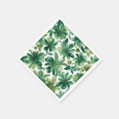 Green Garden Floral Botanical Watercolor Painting スタンダードカクテルナプキン (角)