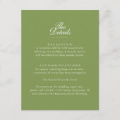 Green Garden Wedding Details Card エンクロージャーカード (正面)