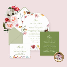 Green Garden Wedding Details Card エンクロージャーカード