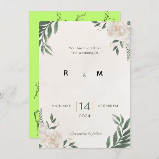 Green Garden wedding invitation 招待状 (正面/裏面)