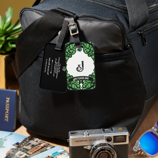 Green Gated Rose Princess ラゲッジタグ (正面&裏面)