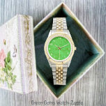 Green Gemsウォッチ 腕時計<br><div class="desc">デジタル化、画像、この抽象芸術グラフィックをデザインし、テクスチャードされたパターンを使用して、明るい緑の鮮やかな色合い、ケリーグリーンに似た。</div>
