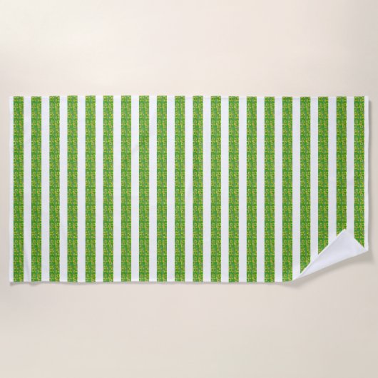 Green Geometric Beach Towel ビーチタオル (正面)