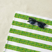 Green Geometric Beach Towel ビーチタオル (インサイチュ)