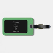 Green geometric design luggage tag ラゲッジタグ (裏面横)