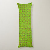 Green Geometric Floral Pattern Body Pillow ボディピロー (裏面 (縦))