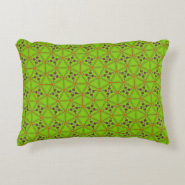 Green Geometric Floral Pattern Pillowcase アクセントクッション