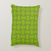 Green Geometric Floral Pattern Pillowcase アクセントクッション (裏面(縦))