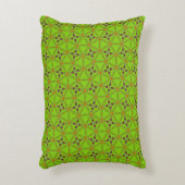 Green Geometric Floral Pattern Pillowcase アクセントクッション (正面(垂直))