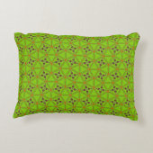 Green Geometric Floral Pattern Pillowcase アクセントクッション (裏面)