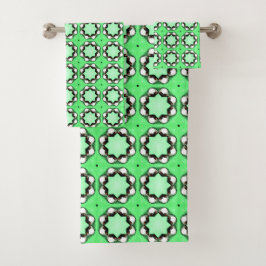 Green geometric mandala pattern  バスタオルセット