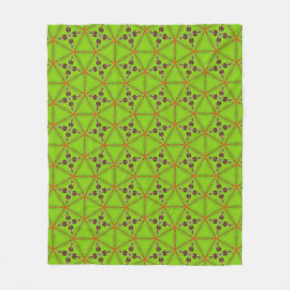 Green Geometric Pattern Fleece Blanket  フリースブランケット