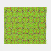 Green Geometric Pattern Fleece Blanket フリースブランケット (正面(横))