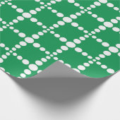 Green Geometric Pattern: Modern Retro Grid  ラッピングペーパー (角)