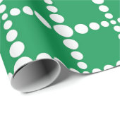 Green Geometric Pattern: Modern Retro Grid  ラッピングペーパー (ロールコーナー)