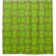 Green Geometric Pattern Shower Curtain
