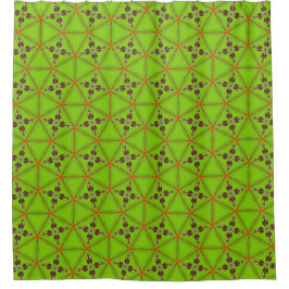 Green Geometric Pattern Shower Curtain シャワーカーテン