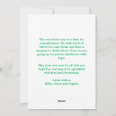 Green Gift Wrapped Family Photo collage Christmas シーズンカード (裏面)